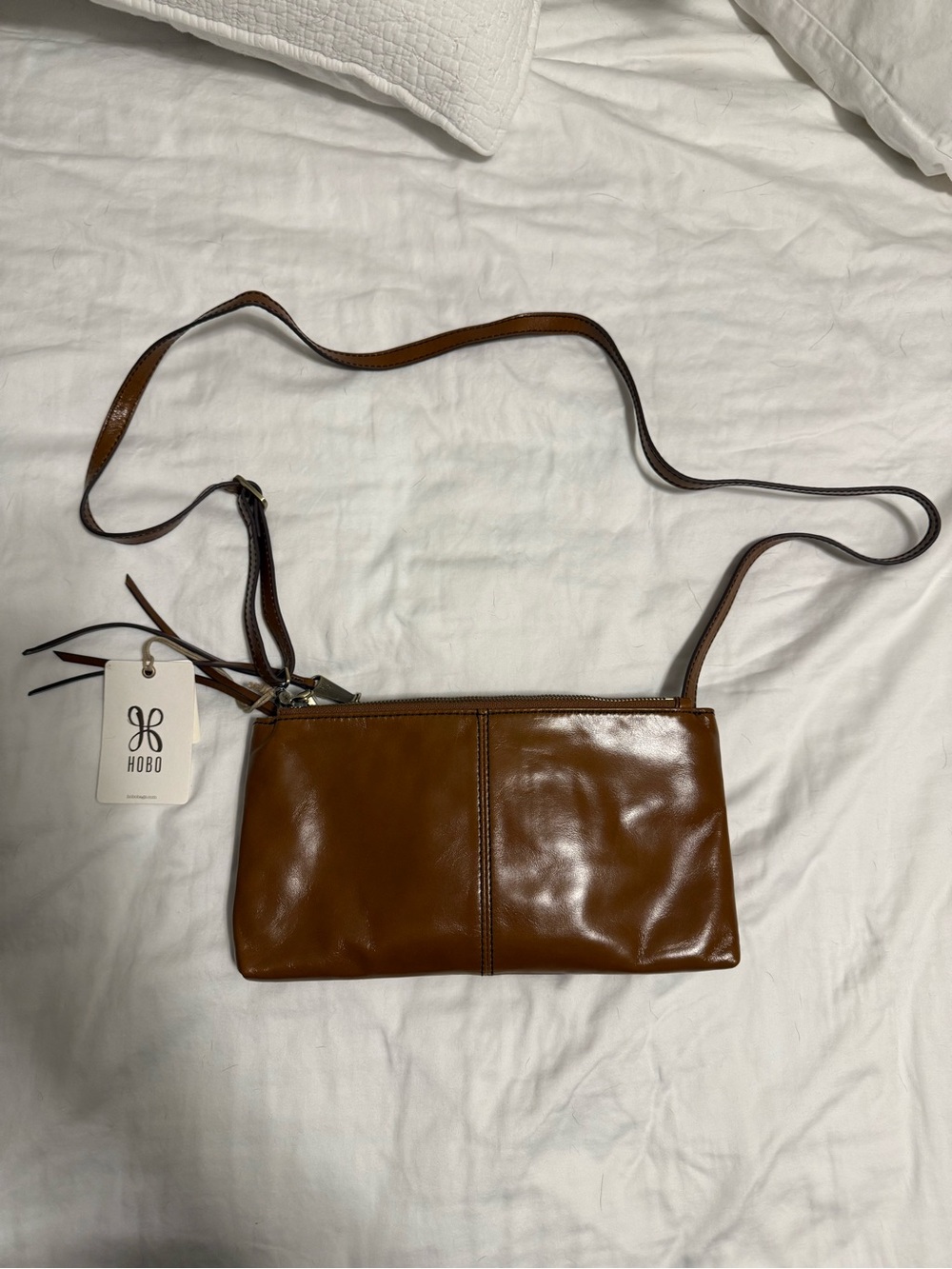 HOBO Cognac Brown Leather Crossbody Pouch